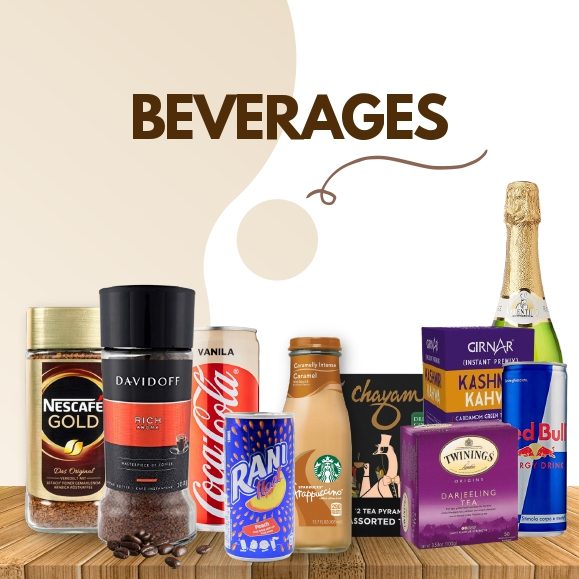 Coffee, tea and beverages aisle
